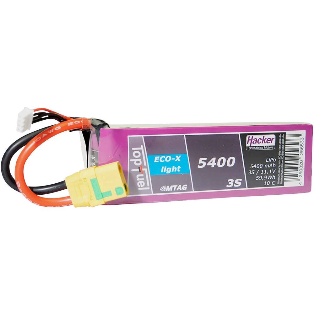 LiPo akumulatorski paket za modele 11.1 V 5400 mAh Broj ćelija: 3 10 C Hacker Softcase XT90 slika
