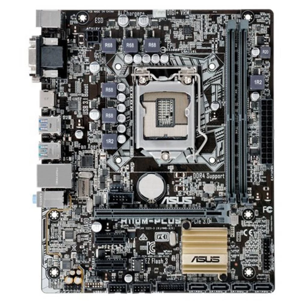 Matična ploča Asus Mainboard H110M-PLUS LGA1151 uATX Baza Intel&reg; 1151 Faktor oblika Micro-ATX Set čipova matične ploče Intel slika