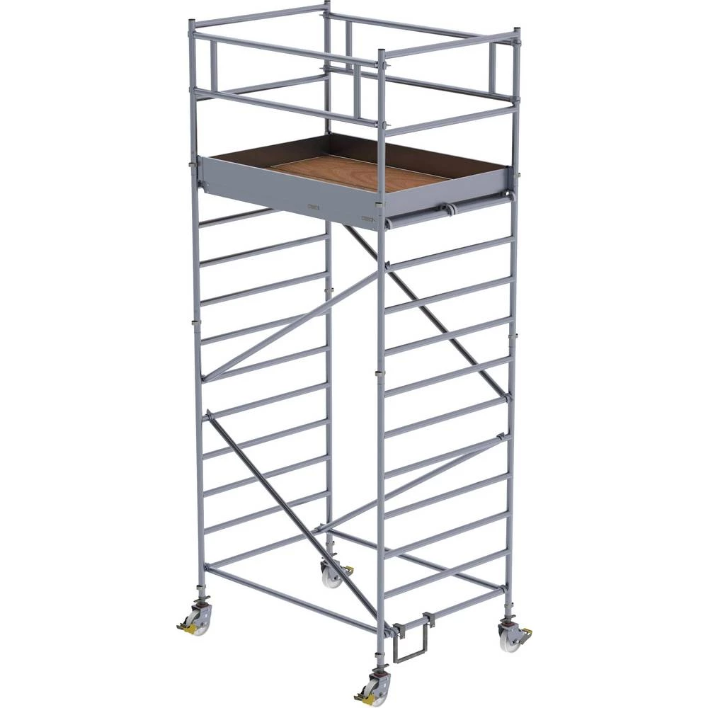 Günzburger Steigtechnik 173335 na roli montaža bez alata Radna visina (maks.): 5.4 m slika