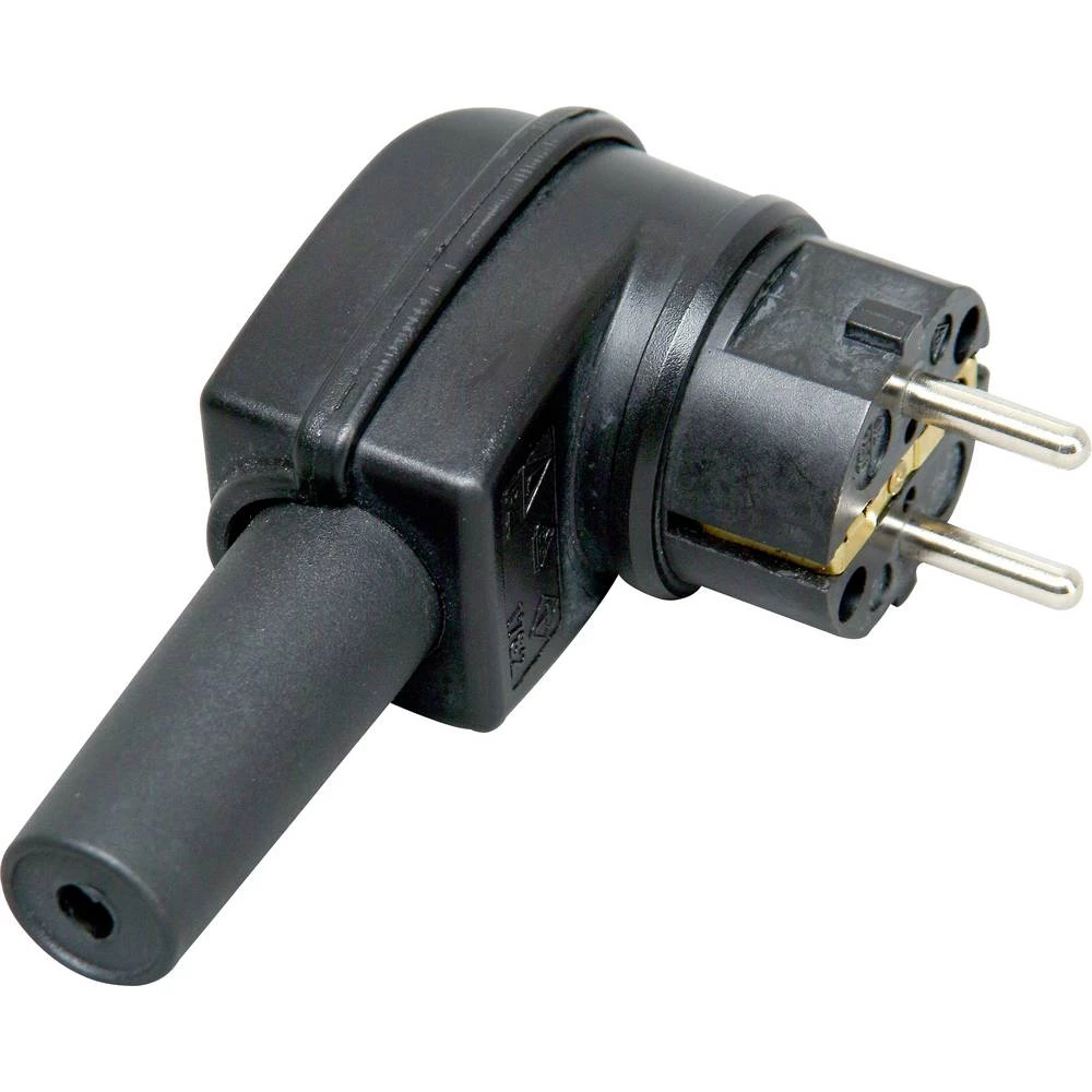 Kopp 178216054 kutni utikač sa zaštitnim kontaktom PA, guma 230 V crna IP44 slika