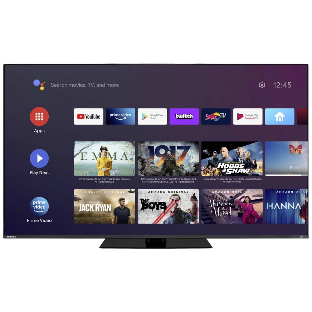 Toshiba 65QA7D63DG MB185 LED-TV 164 cm 65 palac Energetska učinkovitost 2021 E (A - G) ci+, dvb-c, dvb-s2, DVB-T2, Smart TV, UHD crna slika
