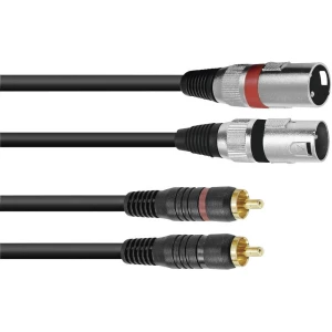 Omnitronic 3022522E XLR adapter cable [2x XLR utikač 3-polni - 2x muški cinch konektor] 6.00 m crna slika