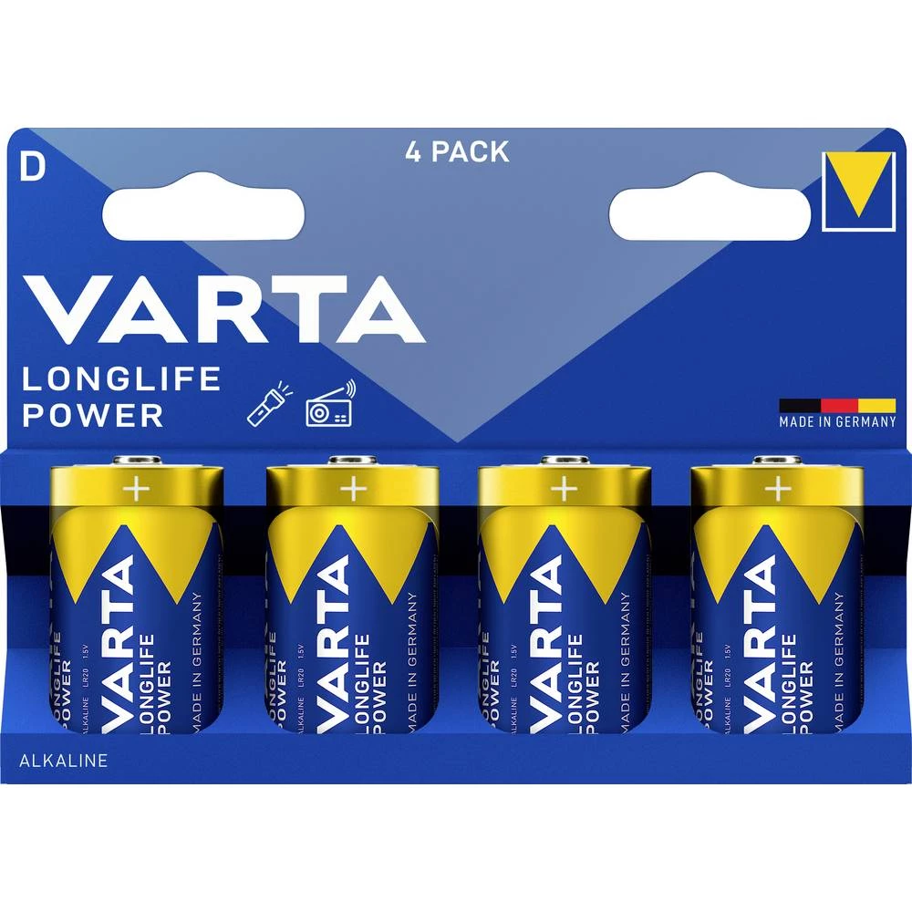 Varta VARTA Longlife Power D Blister 4 mono (D) baterija alkalno-manganov 1.5 V 4 kom. slika