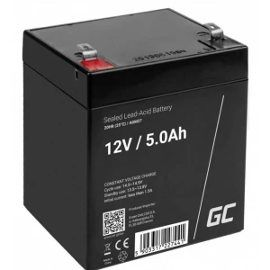 Green Cell  AGM27 olovni akumulator 12 V 5 Ah olovno-koprenasti (Š x V x D) 90 x 107 x 70 mm plosnati priključak 6.35 mm ciklus postojanosti, bez održavanja slika