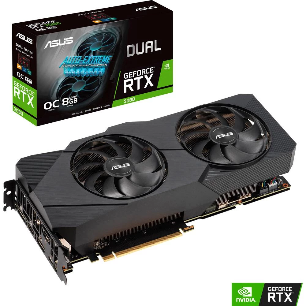Grafička kartica Asus Nvidia GeForce RTX2080 Dual 8 GB GDDR6-RAM PCIe x16 HDMI&trade;, DisplayPort, USB-C&trade; slika