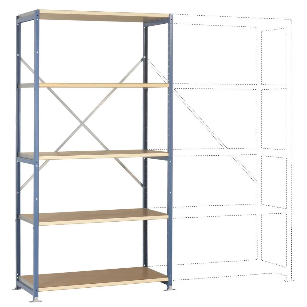 Manuflex RP1025.6011 osnovni modul regalne police 110 kg (Š x V x D) 970 x 2000 x 800 mm čelik obložen s prahom zelena r slika