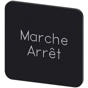 Siemens 3SU1900-0AF16-0GU0 ploča za natpise kvadratan (Š x V) 22 mm x 22 mm Marche Arrêt crna, bijela 10 St. slika