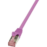 LogiLink CQ2099S RJ45 mrežni kabel, Patch kabel CAT 6 S/FTP 10.00 m ružičasta vatrostalan, sa zaštitom za nosić 1 St.
