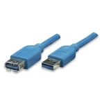 TECHly USB 3.0 Produžetak [1x Muški konektor USB 3.0 tipa A - 1x Ženski konektor USB 3.0 tipa A] 3 m Plava boja pozlaćeni kontak