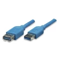 TECHly USB 3.0 Produžetak [1x Muški konektor USB 3.0 tipa A - 1x Ženski konektor USB 3.0 tipa A] 3 m Plava boja pozlaćeni kontak slika