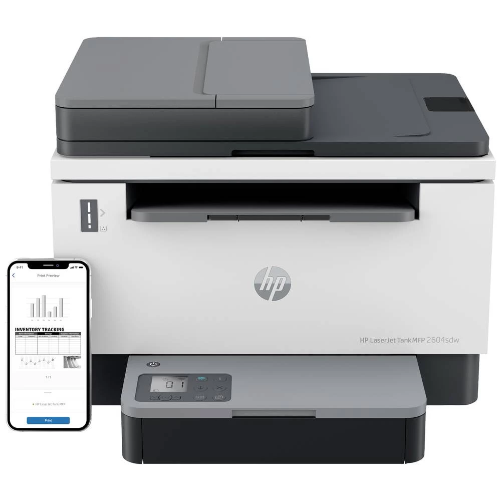 HP LaserJet Tank MFP 2604sdw laserski višenamjenski pisač A4 pisač, skener, kopirni stroj Bluetooth®, LAN, WLAN, Duplex, ADF, sustav punjenja tonera slika