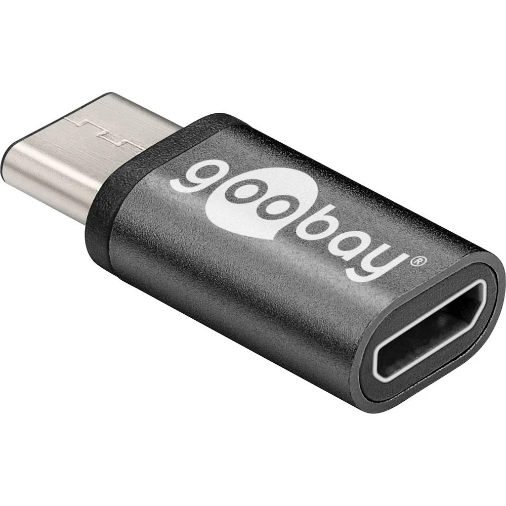 USB 2.0 Adapter [1x Muški konektor USB-C&trade; - 1x Ženski konektor USB 2.0 tipa Micro B] Crna Goobay slika
