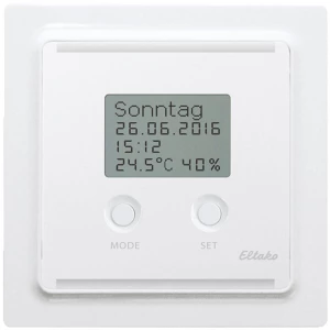 Radio senzor, sat, termostat, higrostat u E-Designu55 s polarno bijelim sjajnim zaslonom FUTH55ED/230V-pg Eltako  higrostat      Domet (maks. u otvorenom polju) 30 m slika