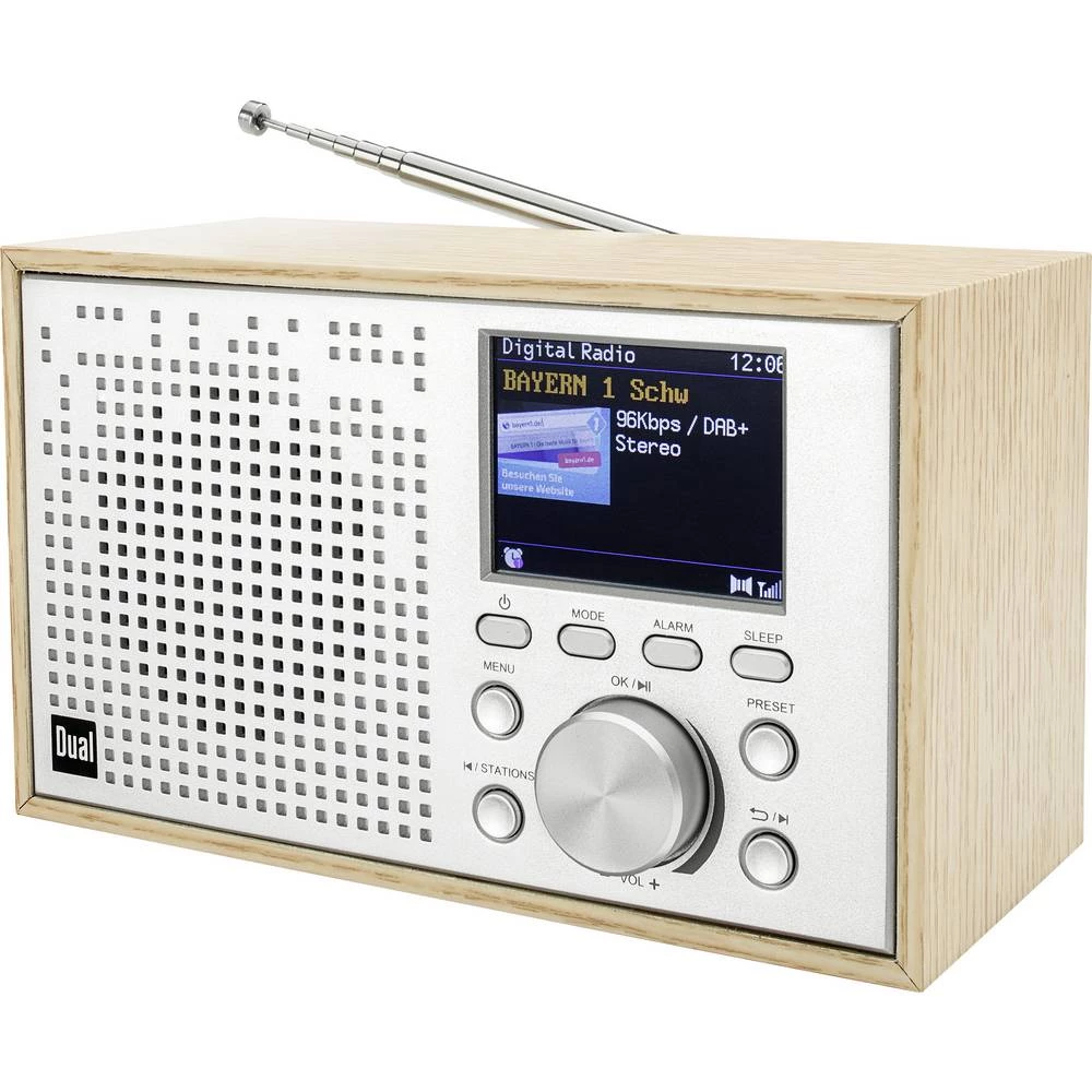 Dual DCR 100 desktop radio DAB+ (1012), ukw Bluetooth, DAB+, ukw funkcija alarma drvo (svijetlo) slika