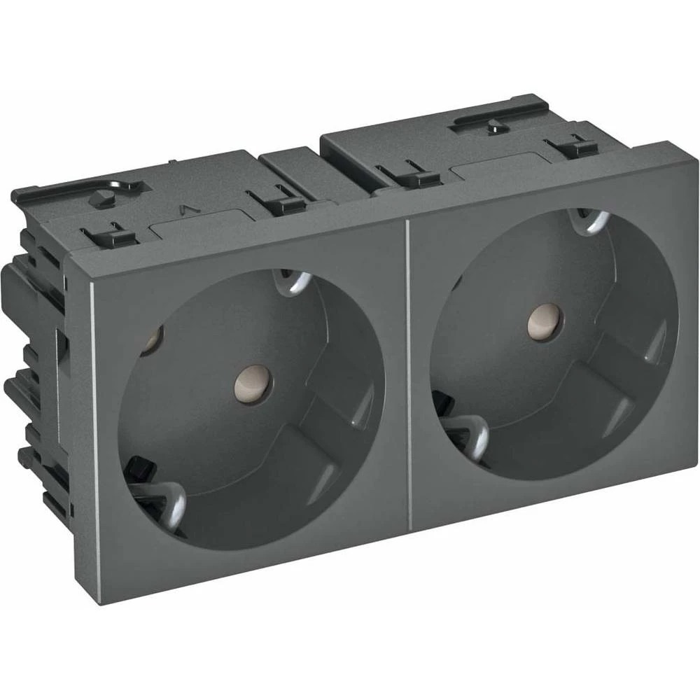 OBO Bettermann 6120490 Kabelske kanalice OBO Vertr utičnica 33 stupnja 2-struki zaštitni kontakt STD Siva slika