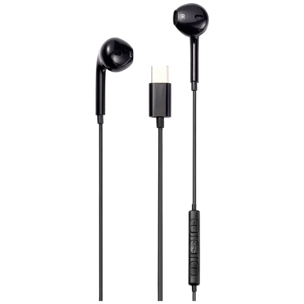 STREETZ HL-W110 In Ear Headset žičani stereo crna slušalice s mikrofonom, kontrola glasnoće slika