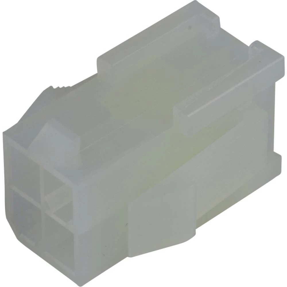 Molex 39012041 Mini-Fit Jr. Plug Housing, Dual Row, 4 Circuits, UL 94V-2, with Panel Mounting Ears, Natural slika