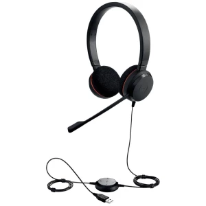 Jabra Evolve 20 računalo On Ear Headset žičani stereo crna smanjivanje šuma mikrofona slušalice s mikrofonom, kontrola glasnoće slika