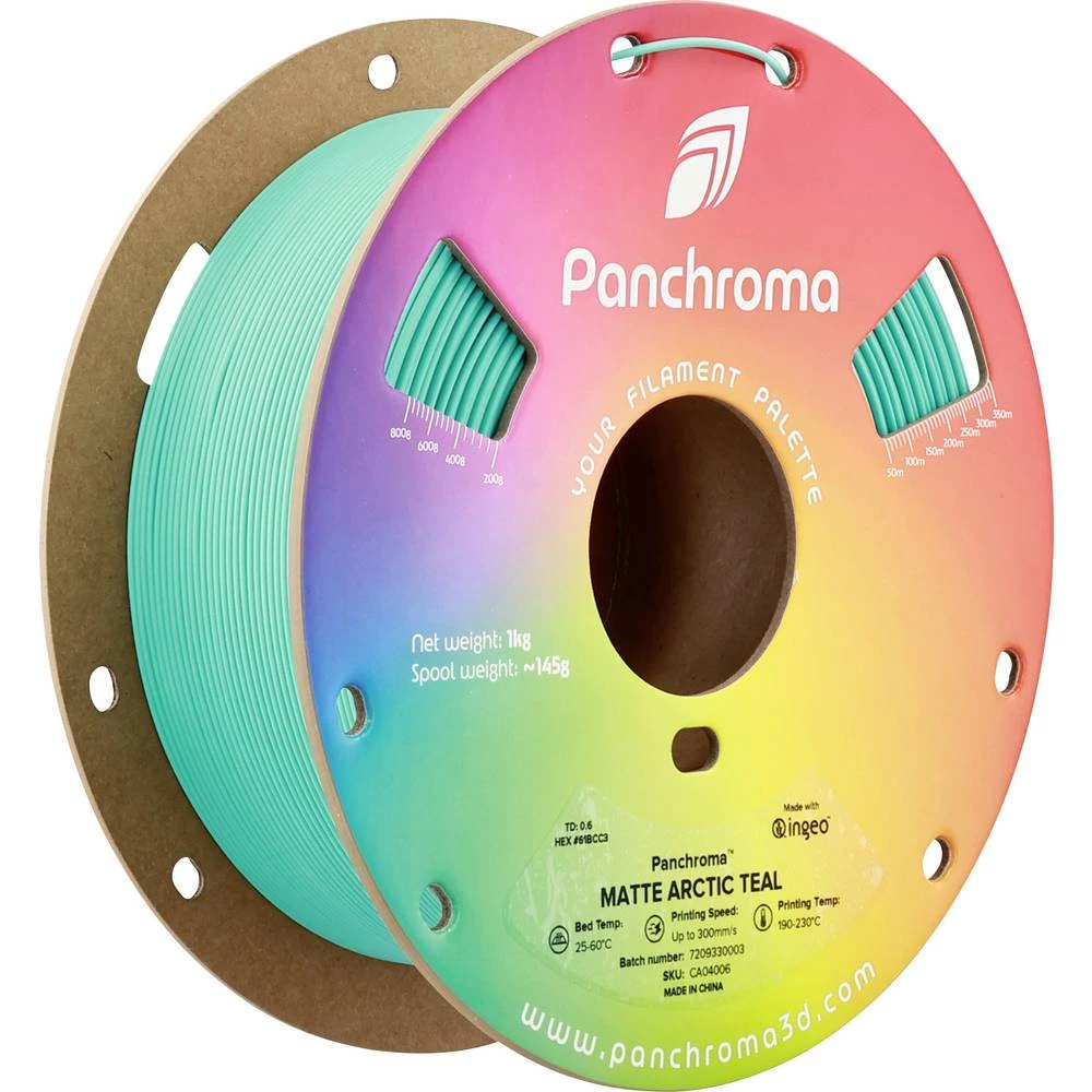 Polymaker CA04006 Panchroma™ Matte 3D pisač filament PLA mat, manji sadržaj plastike 1.75 mm 1000 g Arctic Teal, plavo-z slika