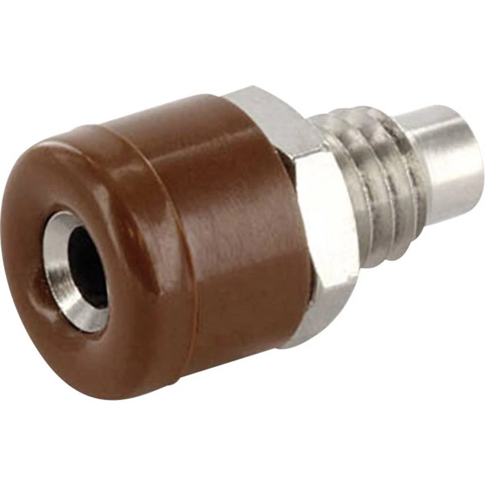 Laboratorijski ženski konektor Ženski konektor, vertikalna ugradnja Zatik-&Oslash;: 2.6 mm Smeđa boja econ connect 100 ST slika
