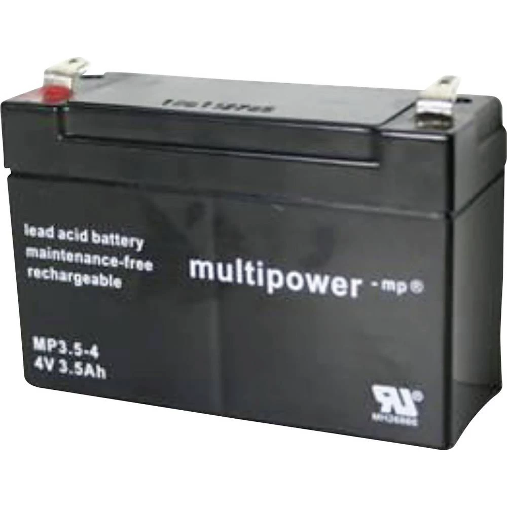 multipower MP3,5-4 146844 olovni akumulator 4 V 3.5 Ah olovno-koprenasti (Š x V x D) 90 x 65 x 34 mm plosnati priključak slika
