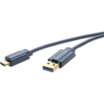 clicktronic USB 2.0 Priključni kabel [1x Muški konektor USB 3.0 tipa A - 1x Muški konektor USB-C™] 1 m Plava boja
