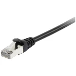 Equip 605590 RJ45 mrežni kabel, Patch kabel cat 6 S/FTP 1 m crna pozlaćeni kontakti 1 St.