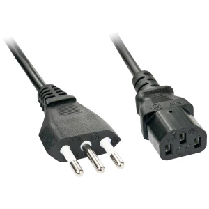 LINDY struja priključni kabel [1x talijanski muški konektor - 1x ženski konektor iec c13, 10 a] 5 m crna slika