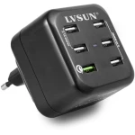 LVSUN Fast LS-6USQ USB punjač Utičnica Izlazna struja maks. 12900 mA 6 x USB, Ženski konektor USB 3.0 tipa A Qualcomm Quick Char