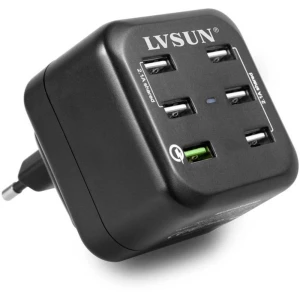 LVSUN Fast LS-6USQ USB punjač Utičnica Izlazna struja maks. 12900 mA 6 x USB, Ženski konektor USB 3.0 tipa A Qualcomm Quick Char slika