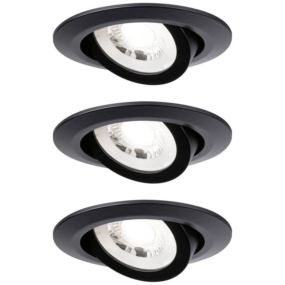 Paulmann schw LED 3x6W 93367 LED ugradna svjetiljka   18 W toplo bijela crna (mat) slika