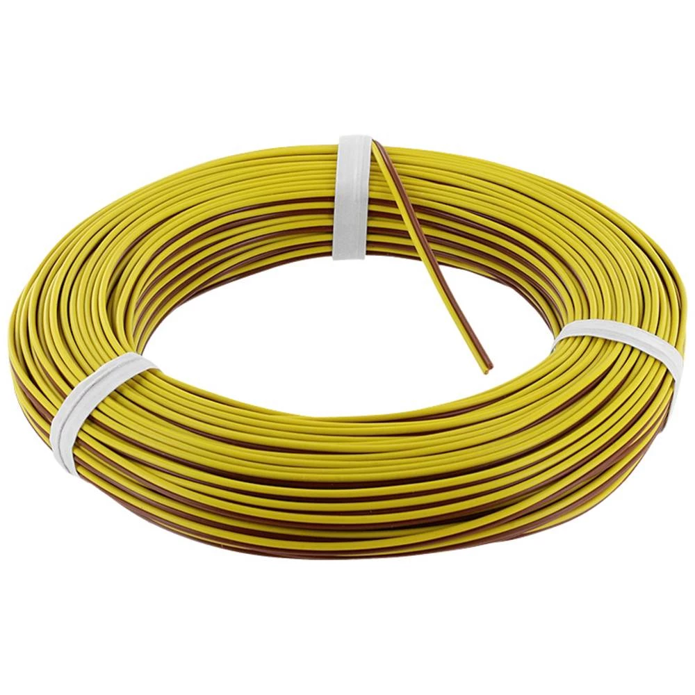 econ connect KZL2X014GEBR25 pletenica 2 x 0.14 mm² žuta, smeđa boja 25 m slika