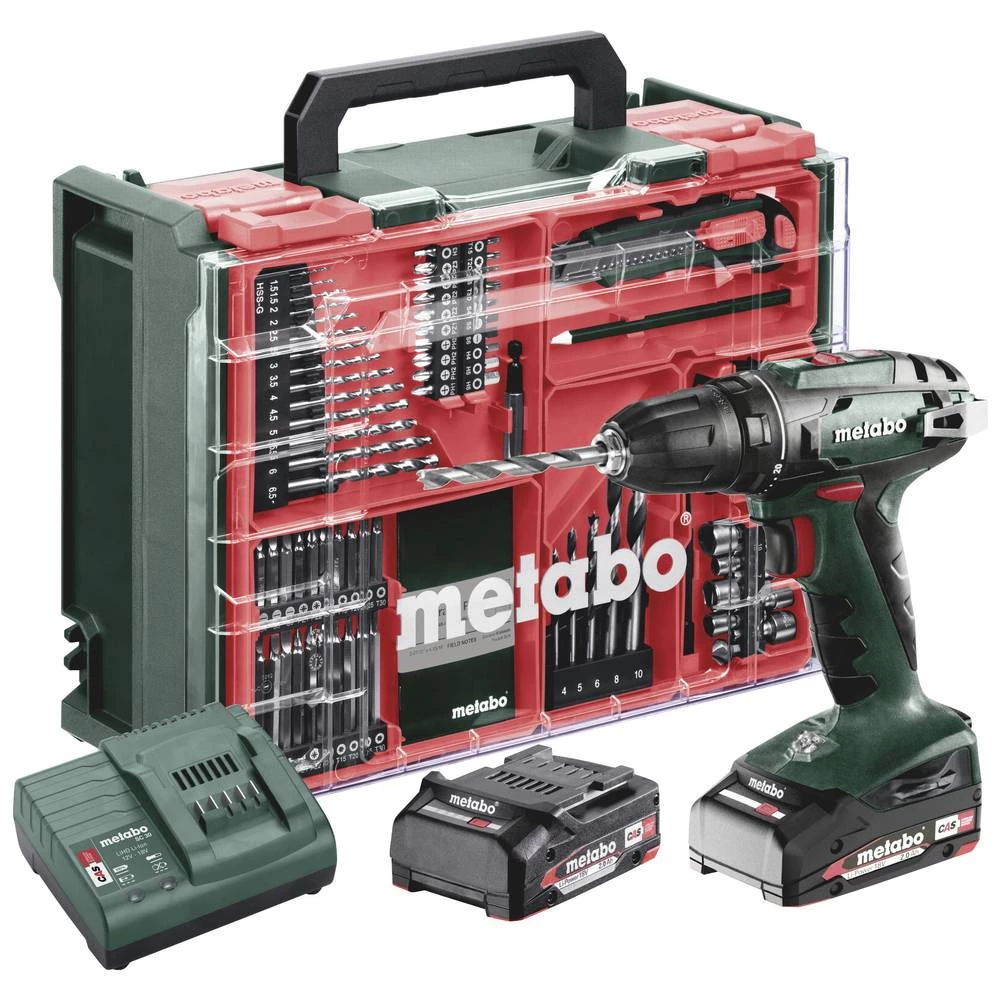 Metabo BS 18 Set 602207710 akumulatorska bušilica 18 V 2 Ah Li-Ion uklj. 2 akumulatora, bez četkica, uklj. kofer, uklj. slika
