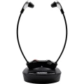 Bežični, Žičani HiFi In Ear slušalice Telefunken T90121 U ušima S Bluetooth® baznom stanicom, Kontrola glasnoće Crna slika