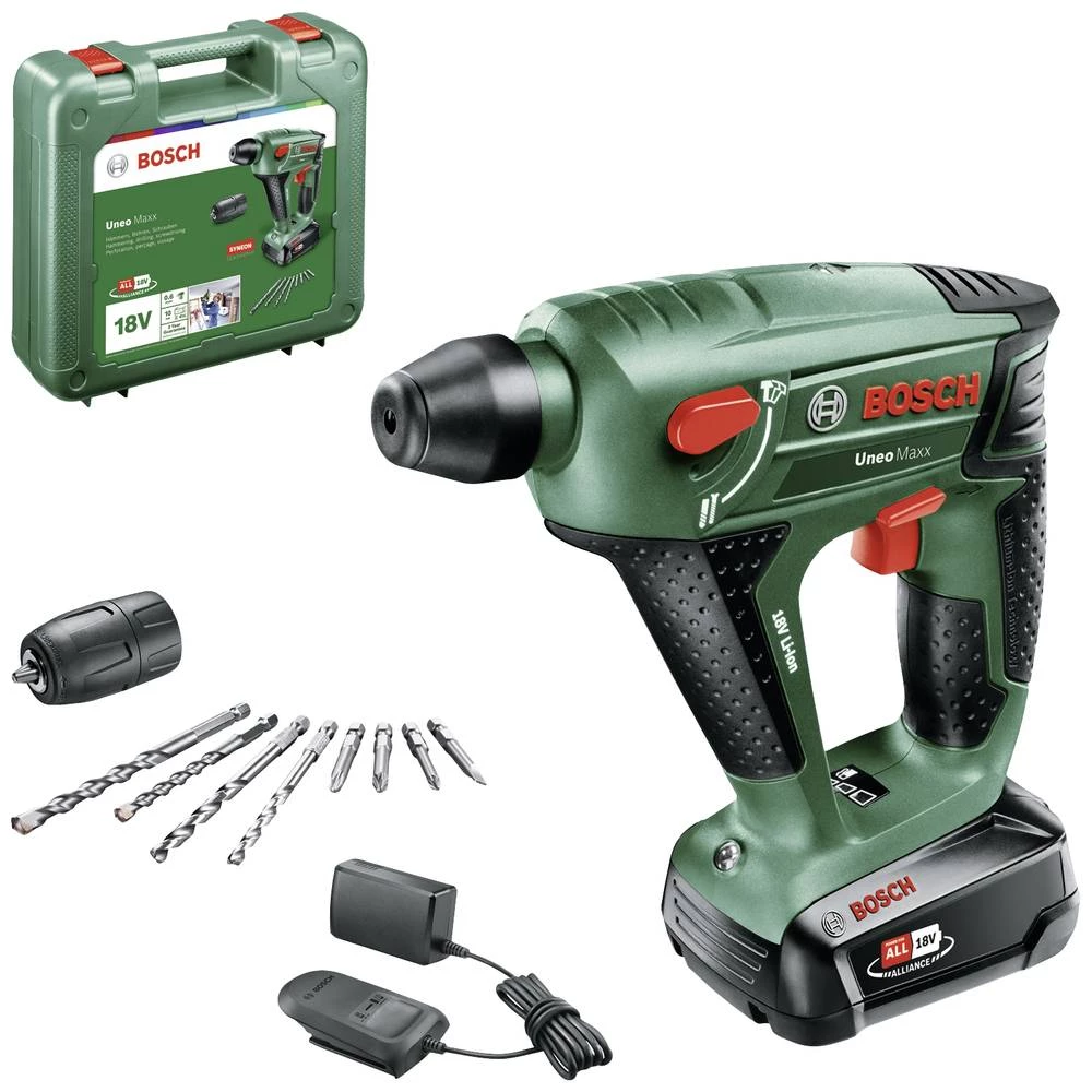 Bosch Home and Garden Uneo Maxx -akumulatorski čekić za rušenje 18 V 2.5 Ah Li-Ion  uklj. akumulator, uklj. punjač, uklj. kofer slika