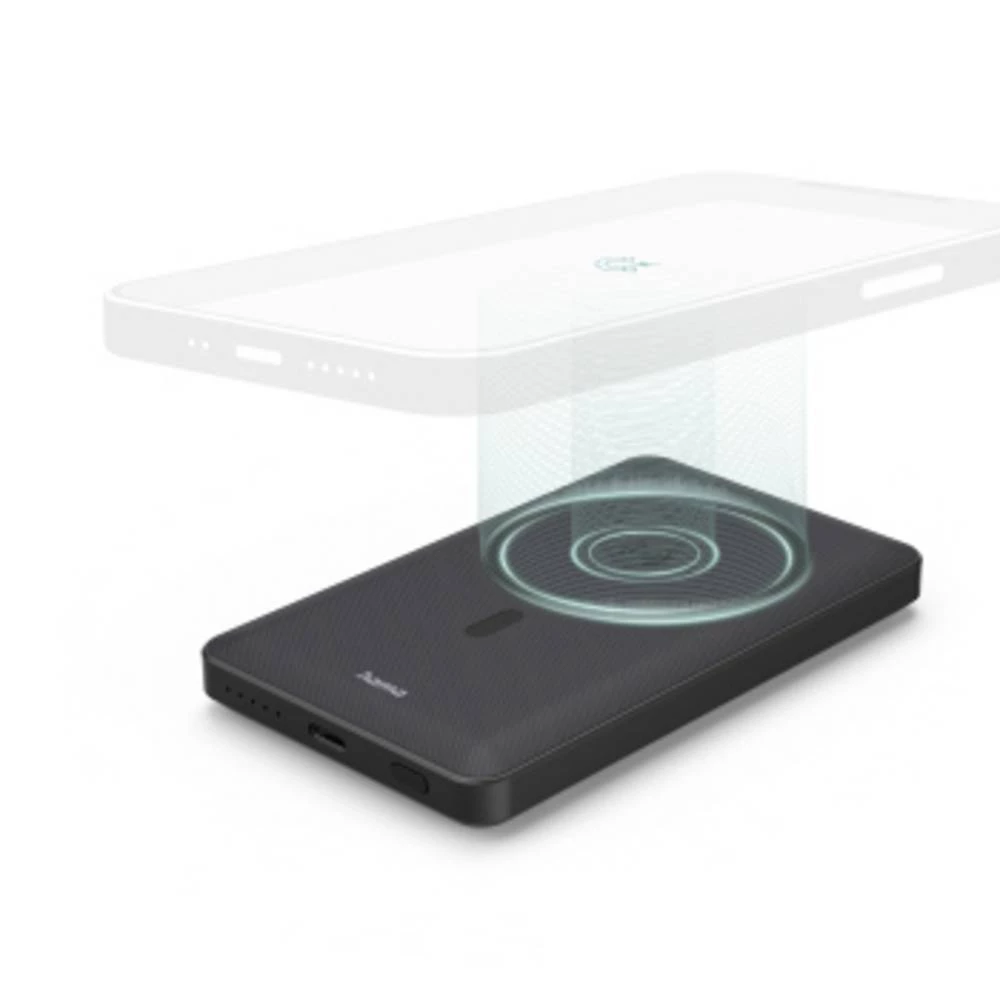 Hama indukcijski powerbank  MagCharge MagPower5 00187270 5000 mAh Izlazi standard indukcijskog punjenja antracitna boja slika