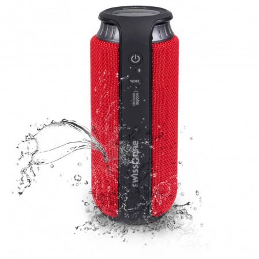 Bluetooth zvučnik swisstone BX 500 Funkcija govora slobodnih ruku, Zaštićen protiv prskajuće vode Crvena / crna slika