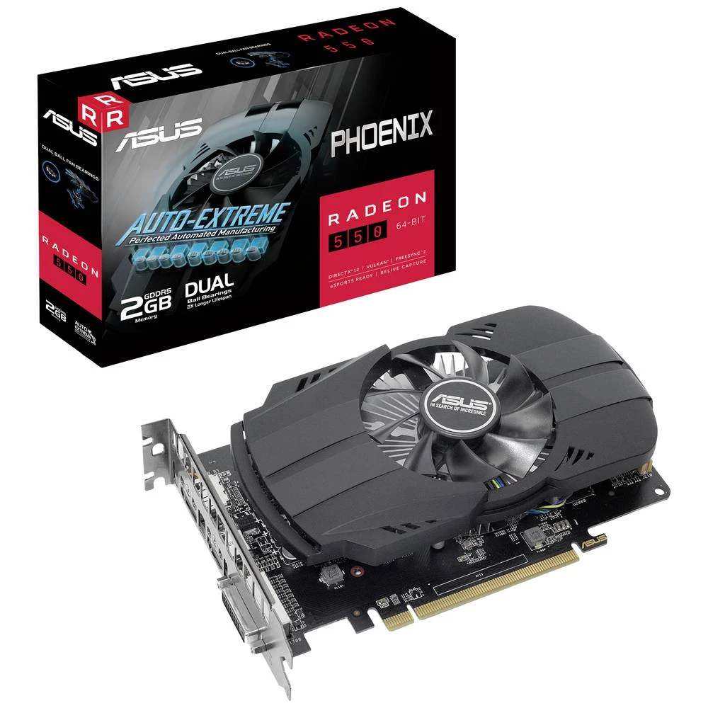 Asus grafička kartica AMD Radeon RX 550  2 GB GDDR5-RAM PCIe  HDMI™, DVI, DisplayPort slika