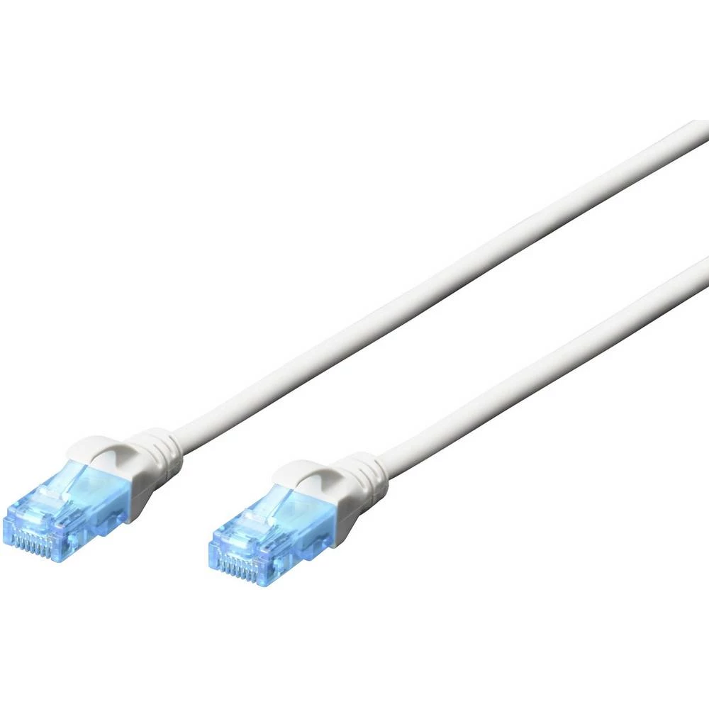 Digitus DK-1512-100/WH RJ45 mrežni kabel, Patch kabel cat 5e U/UTP 10.00 m bijela upleteni parovi 1 St. slika