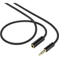 SpeaKa Professional-JACK audio produžni kabel [1x JACK utikač 3.5 mm - 1x JACK utičnica 3.5 mm] 1 m crn pozlaćene utične spojnic slika