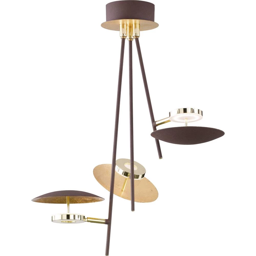 WOFI Salem 9287.03.15.6000 LED stropna svjetiljka ATT.CALC.EEK: LED (A++ - E) 13.5 W Toplo-bijela Zlatna, Smeđa boja slika