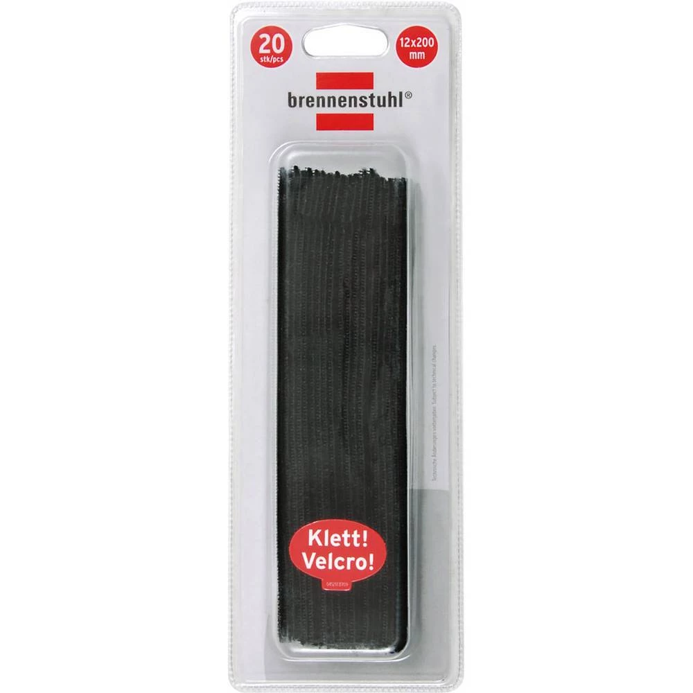 Prianjajuća kabelska vezica Grip i mekana vunena tkanina (D x Š) 200 mm x 12 mm Crna Brennenstuhl 1 ST slika