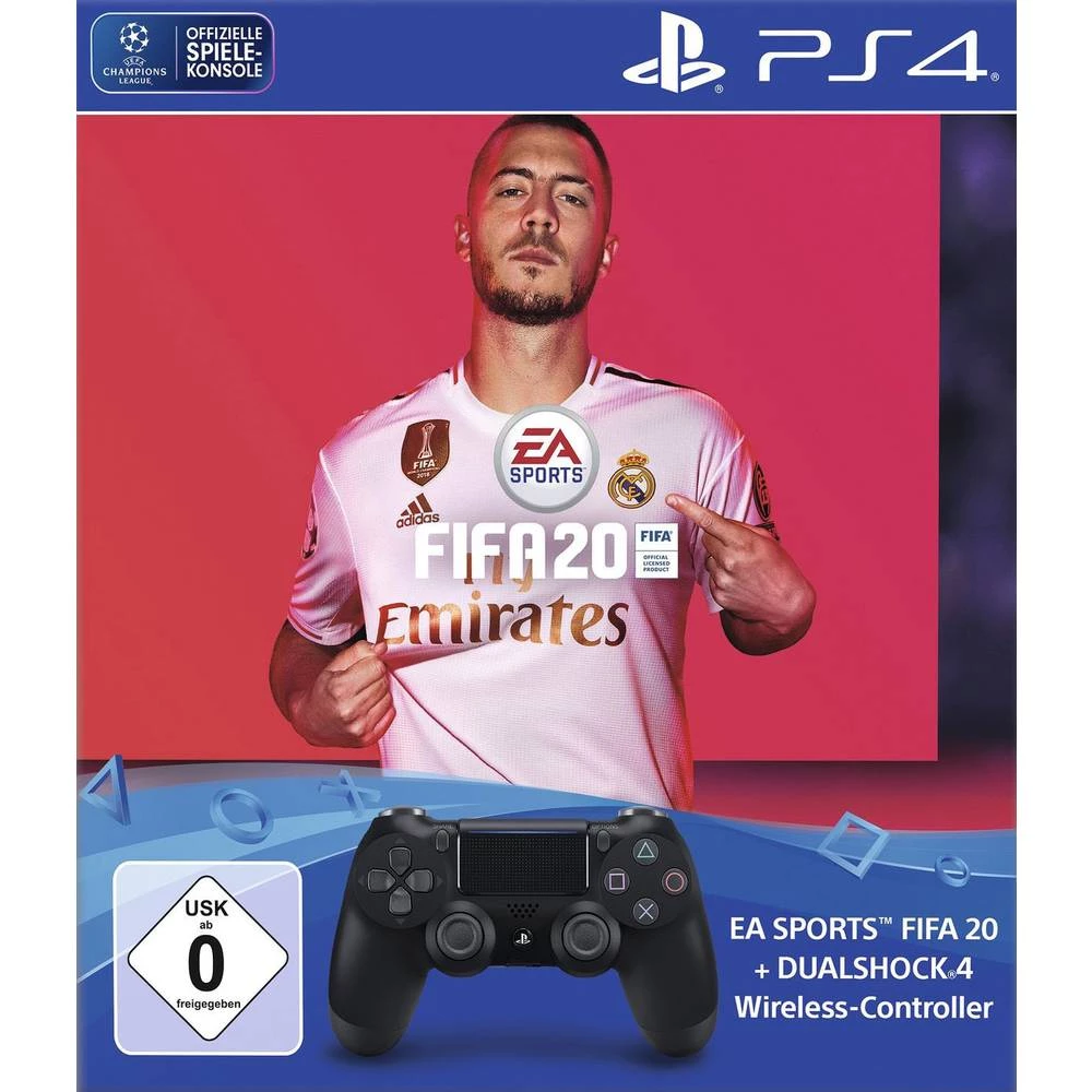 Sony Computer Entertainment PS4 Dualshock 4 Wireless-Controller (Jet Black) + FIFA 20 Upravljač PlayStation 4, PlayStation 4 Pro slika