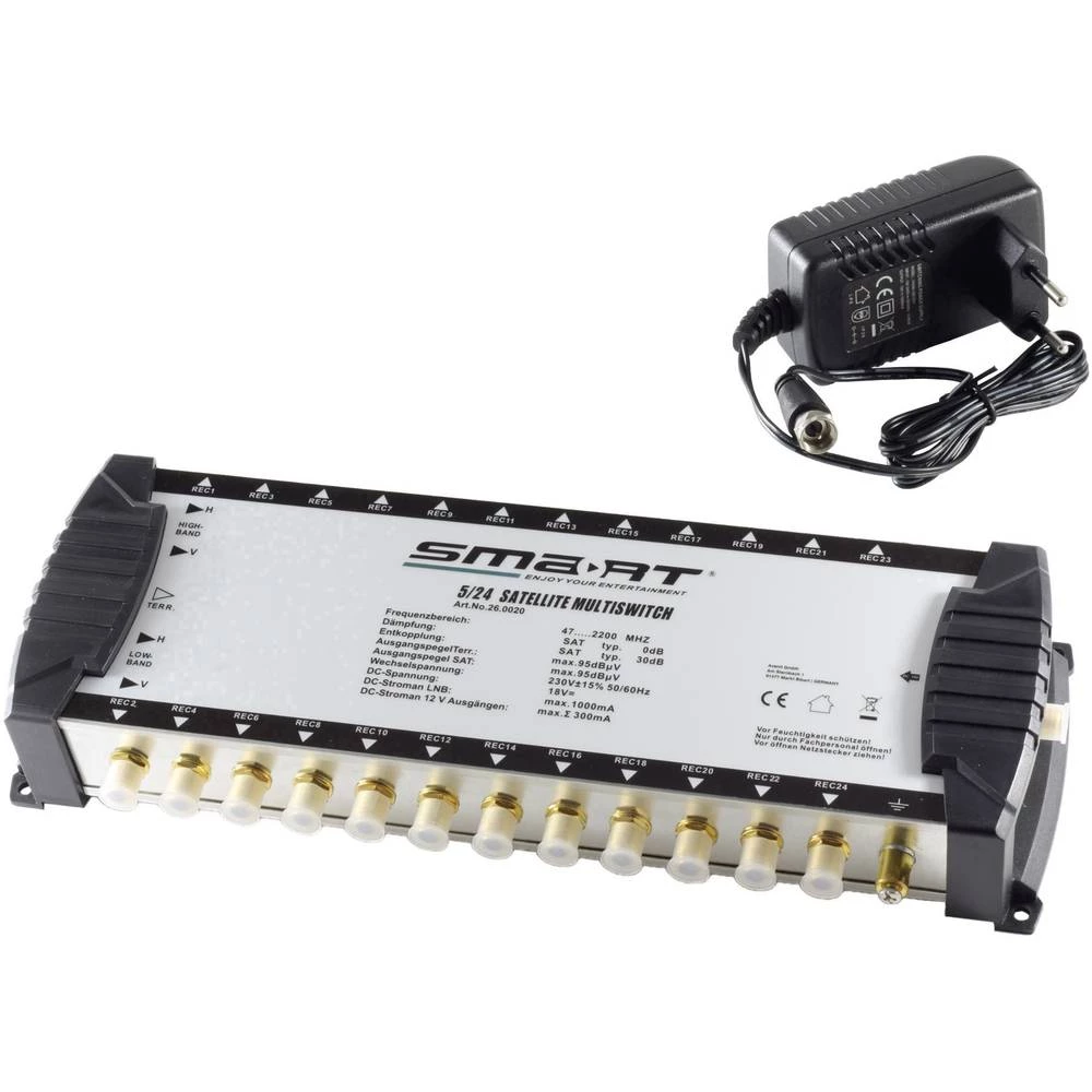 Satelitski multiprekidač Smart MSE524NT Ulazi: 5 (4 Sat/1 zemaljske) Broj sudionika: 24 slika