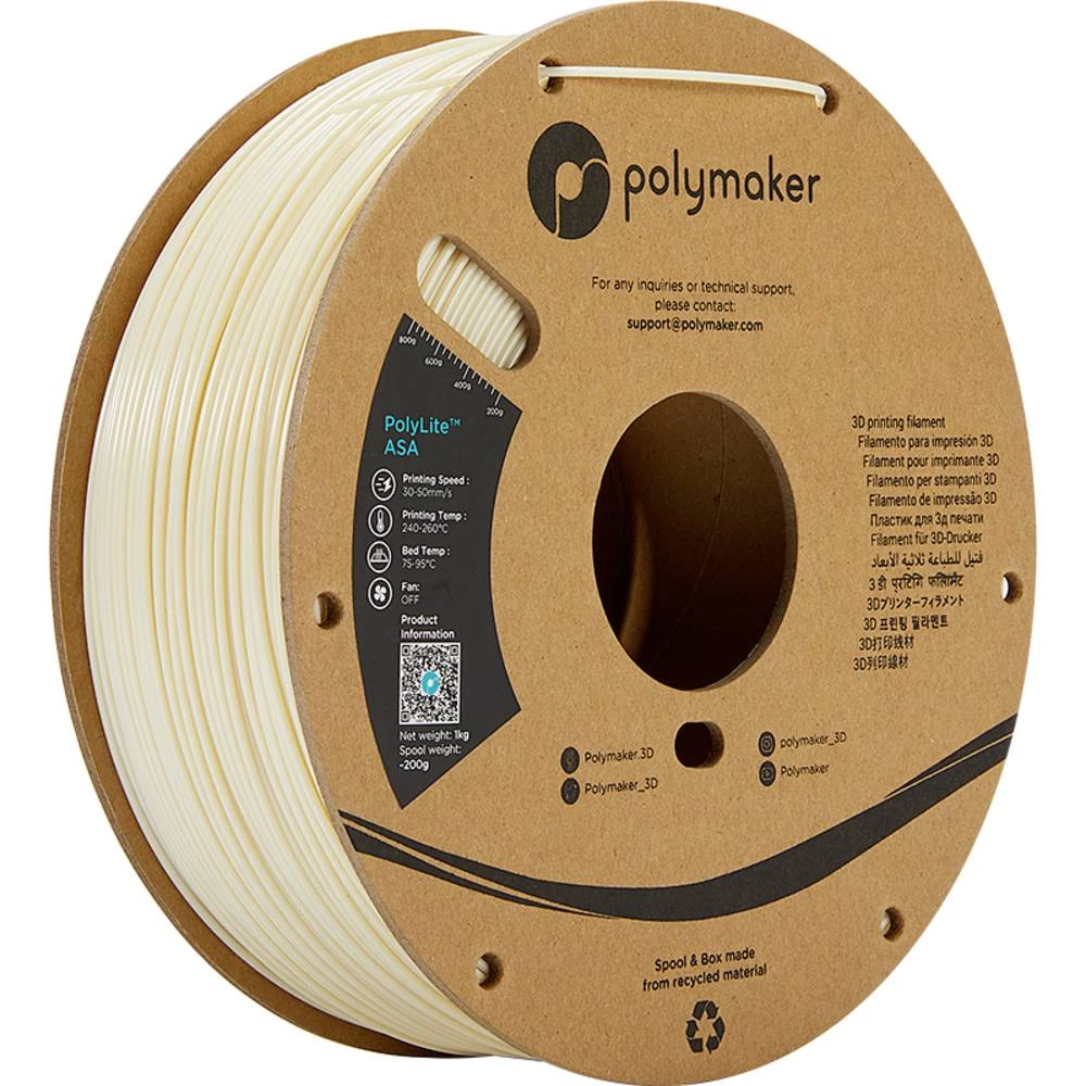Polymaker PF01015 PolyLite 3D pisač filament ASA UV otporan, zaštićen od atmosferskih utjecaja, otporan na toplinu 2.85 mm 1000 g prirodna  1 St. slika