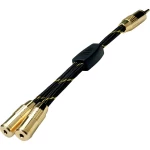 Roline 11.88.4213 utičnica audio adapterski kabel [1x 3,5 mm banana utikač - 2x priključna doza za 3,5 mm banana utikač] 0.15 m crna/zlatna