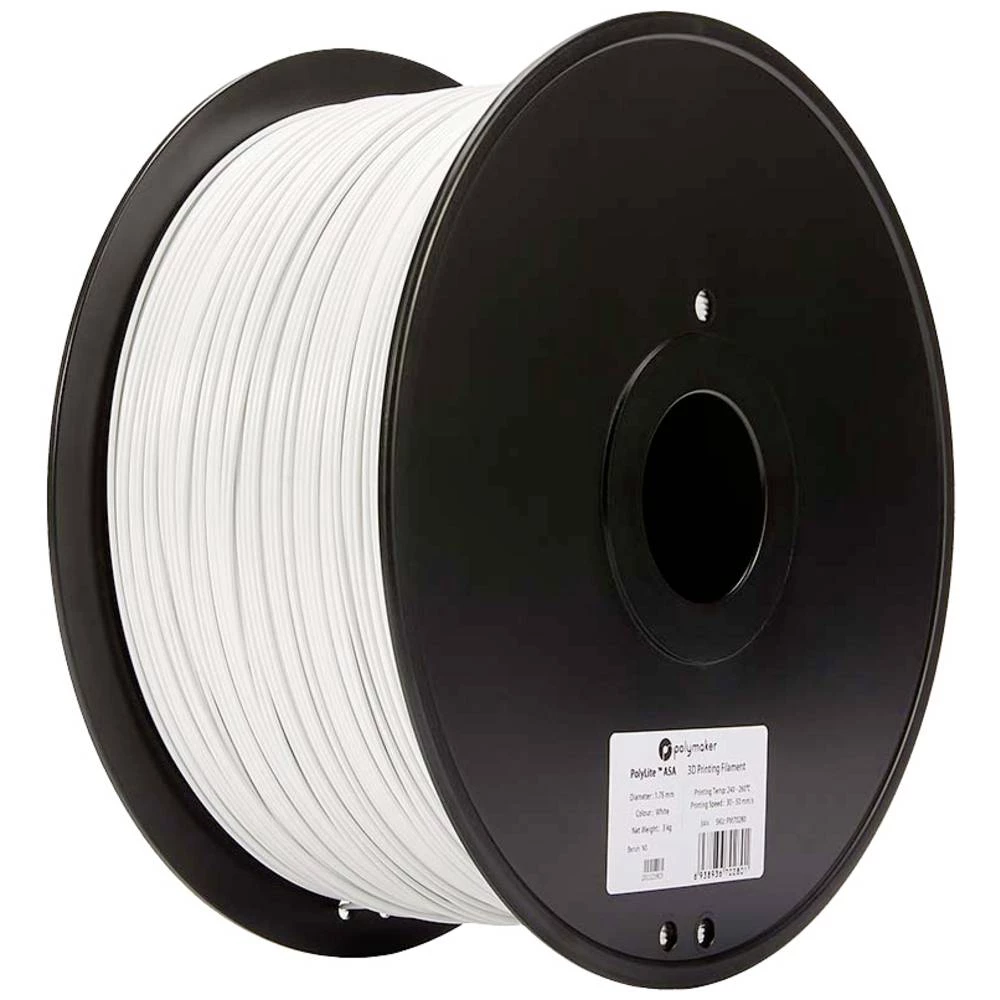 Polymaker 70280 PolyLite 3D pisač filament ASA uv otporan, zaštićen od atmosferskih utjecaja 1.75 mm 3000 g bijela PolyLite™ 1 St. slika