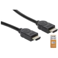 Manhattan HDMI priključni kabel 3.00 m 355353 audio povratni kanal (arc), pozlaćeni kontakti crna [1x muški konektor HDMI - 1x muški konektor HDMI] slika