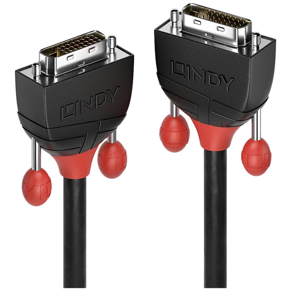 LINDY  priključni kabel DVI-D 24+1-polni utikač, DVI-D 24+1-polni utikač 0.5 m crna 36250  DVI kabel slika