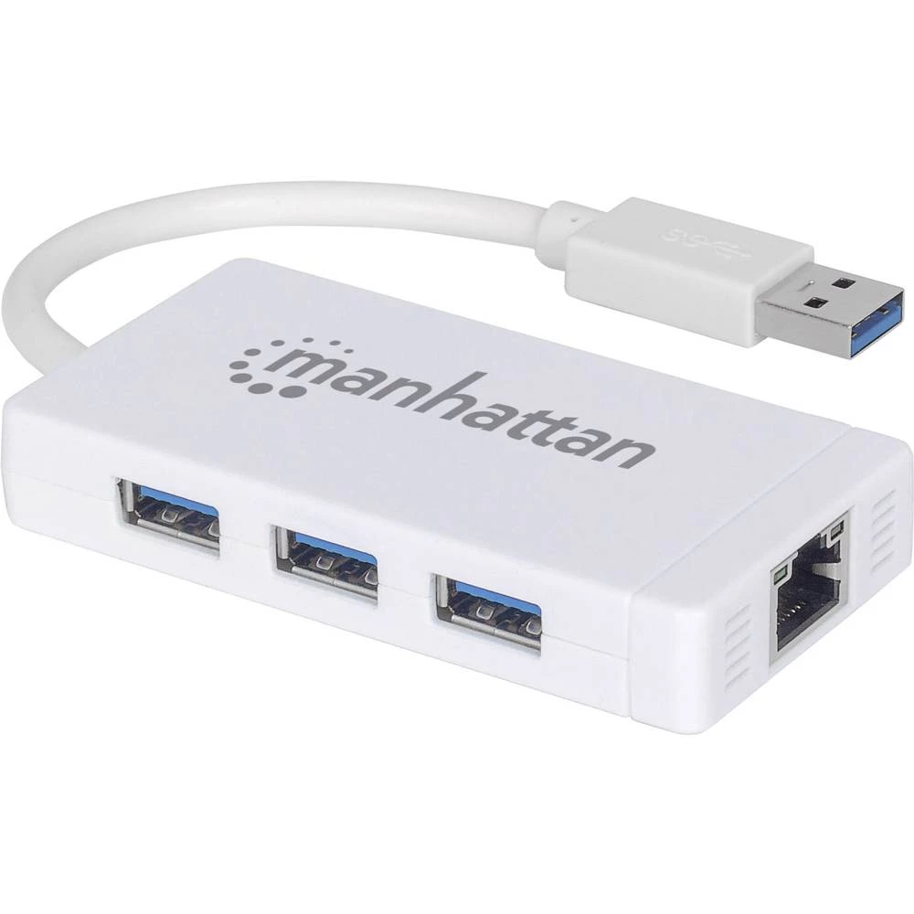Manhattan USB 3.0 razdjelnik s 3 porta s Gigabitnim Ethernet adapterom slika